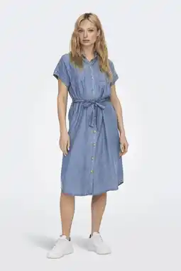 Wehkamp ONLY spijker blousejurk ONLPEMA medium blue denim aanbieding