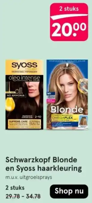 Etos Schwarzkopf Blonde en Syoss haarkleuring aanbieding