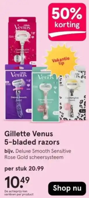 Etos Gillette Venus 5-bladed razors aanbieding