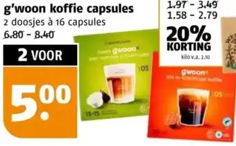 Poiesz g'woon koffie capsules aanbieding
