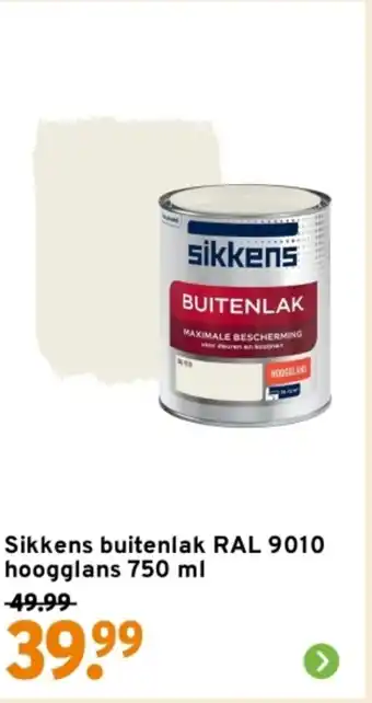 GAMMA Sikkens buitenlak RAL 9010 hoogglans 750 ml aanbieding