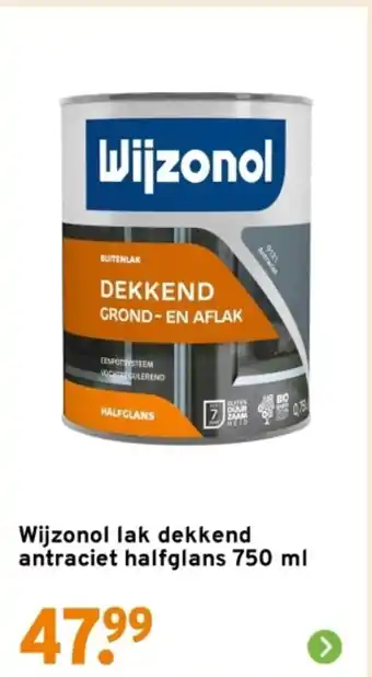 GAMMA Wijzonol lak dekkend antraciet halfglans 750 ml aanbieding