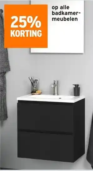 GAMMA 25% KORTING op alle badkamer- meubelen aanbieding