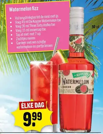Dirck 3 Watermelon fizz 50 cl aanbieding