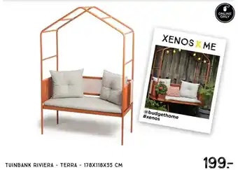 Xenos Tuinbank Riviera - terra - 178x118x55 cm aanbieding