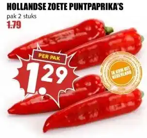 MCD Supermarkt HOLLANDSE ZOETE PUNTPAPRIKA'S aanbieding