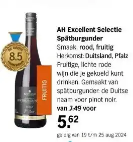 Albert Heijn AH Excellent Selectie Spätburgunder aanbieding