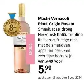 Albert Heijn Mastri Vernacoli Pinot Grigio Rosato aanbieding