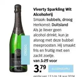 Albert Heijn Viverty Sparkling Wit Alcoholvrij aanbieding