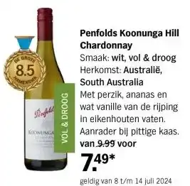 Albert Heijn Penfolds Koonunga Hill Chardonnay aanbieding
