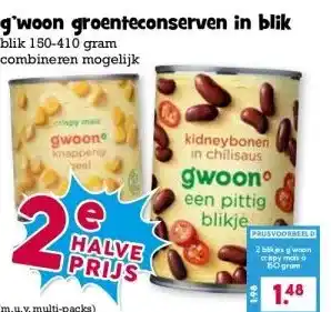 Boon`s Markt g'woon groenteconserven aanbieding