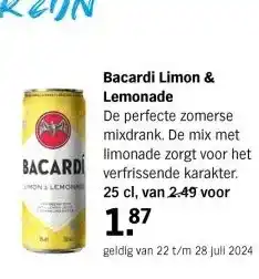 Albert Heijn Bacardi Limon & Lemonade aanbieding