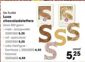 HANOS De truffel luxe chocoladeletters aanbieding