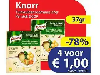 Die Grenze Knorr tuinkruiden roomsaus 37gr aanbieding