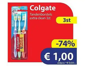 Die Grenze Colgate tandenborstels extra clean 3st aanbieding