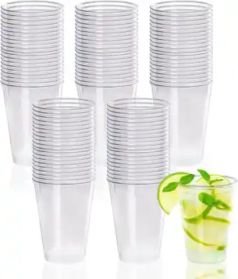 Amazon Gucass 105 stuks drinkbekers van hard plastic, 240 ml kunststof bekers, herbruikbare bekers, partybekers, bierbekers, cocktai aanbieding