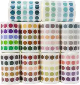 Amazon Ctpeng Washi Dot Stickers 10 rollen, 12500 stuks 1/3 inch kleine kleur cirkel stickers, diverse doorschijnende ronde codering aanbieding