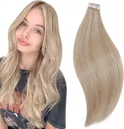 Amazon RUNATURE Tape Extensions Echt Haar Blond Tape in Haarextensies Menselijk Haar Blonde mix Gouden Blonde Echt Menselijk Haar Ex aanbieding