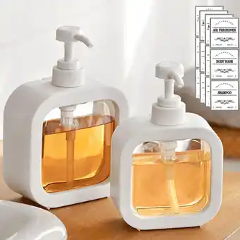 Amazon Octonyluck Zeepdispenser, zeepdispenser voor badkamer met waterdicht etiket, zeepbakje voor badkamer en keuken met stevige po aanbieding