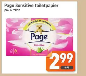 Dagwinkel Page sensitive toiletpapier aanbieding