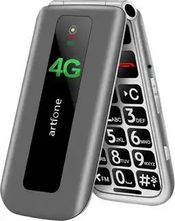 Amazon artfone 4G VoLTE Oude Man Knop Mobiele Telefoon met SOS-knop, 2.4 QVGA Display, 1200mAh Batterij aanbieding