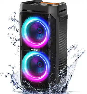 Amazon W-KING 100W Bluetooth-luidsprekers V5.3,IPX6 waterdichte feestluidspreker Luid met diepe bas/110dB enorm geluid/DSP,karaoke-b aanbieding