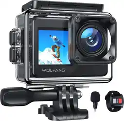 Amazon WOLFANG GA120 Action Cam 4K 20MP wifi-camera, onderwatercamera, 40 m waterdichte camera, 170 graden groothoek, dual screen, v aanbieding