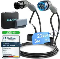 Amazon Bokman Type 2 Laadkabel, 22 kW / 32A / 3 Fase / 5M / Modus 3, Type 2 naar Type 2 EV Oplaadkabel Elektrische Auto Laadkabel vo aanbieding
