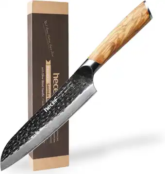 Amazon hecef Damascus Mes Santoku Mes - Koksmes 18CM, Ultra Scherp Japans Mes, Professioneel Keukenmes Scherp Vleesmes - 67 Lagen Da aanbieding