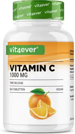 Amazon Vitamine C 1000mg - 365 tabletten per jaar - Tijdgebonden effect - Laboratoriumonderzoek - Vitamine C + Rozenbottelextract + aanbieding