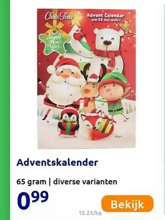 Action Adventskalender 75 gram aanbieding