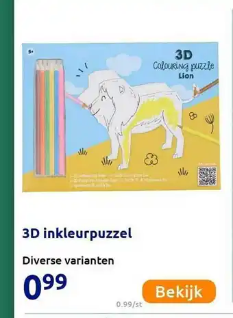 Action 3d inkleurpuzeel aanbieding