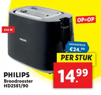 Lidl Philips Broodrooster HD2581/90 aanbieding