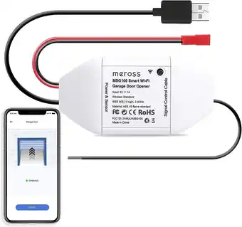 Amazon meross Smart WLAN garagedeuropener, app-bediening, compatibel met Alexa, Google Assistant en SmartThings, geen hub nodig, wit aanbieding