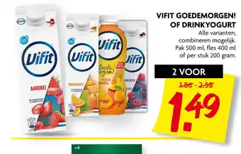 Dekamarkt Vifit goedemorgen! of drinkyogurt aanbieding