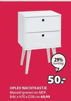 Jysk OPLEV NACHTKASTJE aanbieding