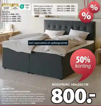 Jysk DREAMZONE GOLD C50 STORAGE BOXSPRING aanbieding