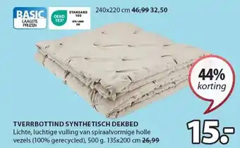 Jysk TVERRBOTTIND SYNTHETISCH DEKBED aanbieding