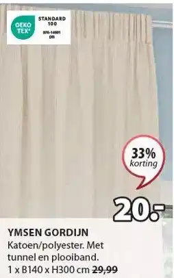 Jysk YMSEN GORDIJN aanbieding