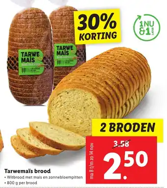 Lidl Tarwemais brood aanbieding