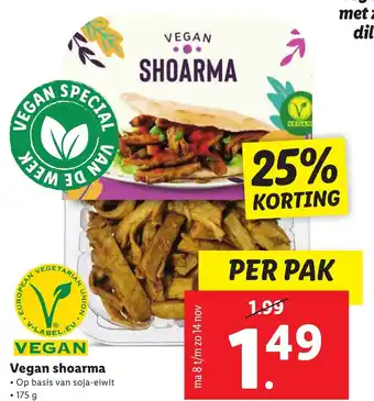 Lidl Vegan shoarma aanbieding