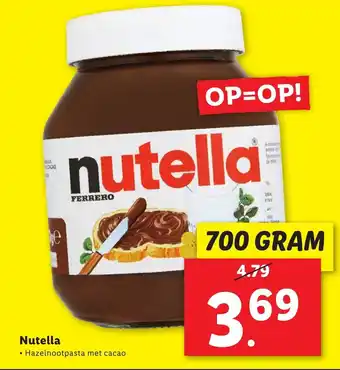 Lidl Nutella 700g aanbieding