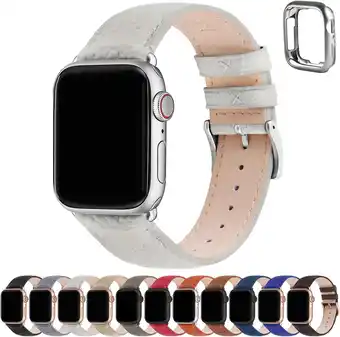 Amazon Fullmosa Compatibel Apple Watch Band 41mm 40mm 38mm, lederen horlogeband, iwatch band voor iWatch Serie SE/SE2/8/7/6/5/4/3/2/ aanbieding