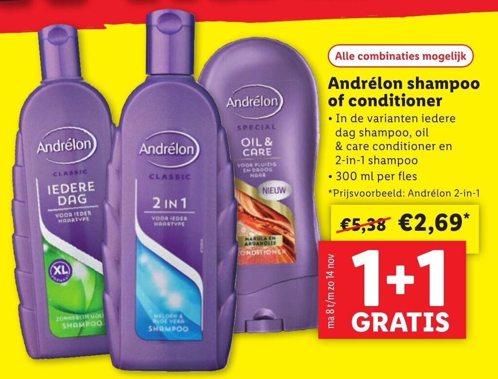 Andrelon shampoo of conditioner aanbieding bij Lidl