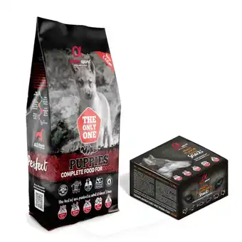 Zooplus 12 kg alpha spirit The Only One + 9 x 35 g Snackbox gratis! - Puppies aanbieding