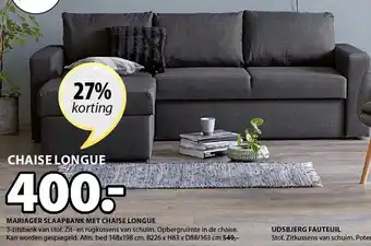 Jysk Mariager slaapbank met chaise longue aanbieding