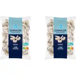 Albert Heijn AH Gepelde roze garnalen rauw 2-pack aanbieding