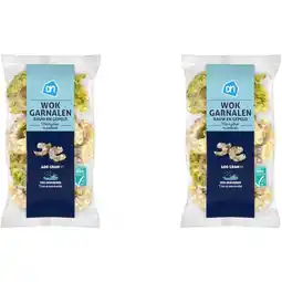 Albert Heijn AH Wokgarnalen knoflook & peterselie 2-pack aanbieding