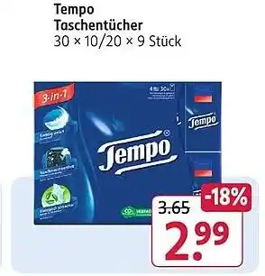 Rossmann DE Tempo Taschentücher aanbieding