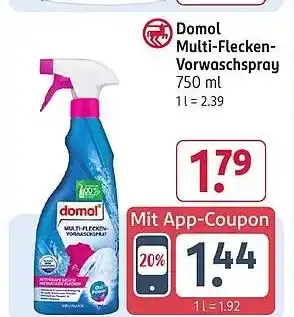 Rossmann DE Domol Multi-Flecken- Vorwaschspray aanbieding